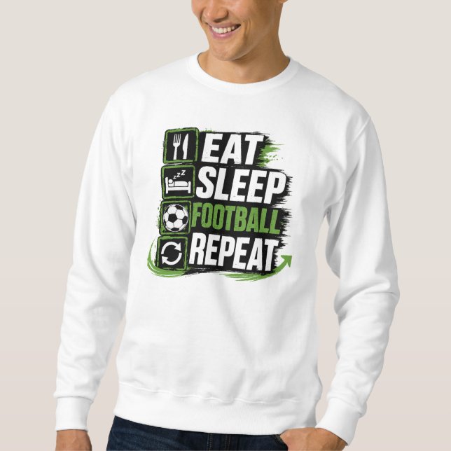 Moletom Comer dormir futebol repetir (Frente)