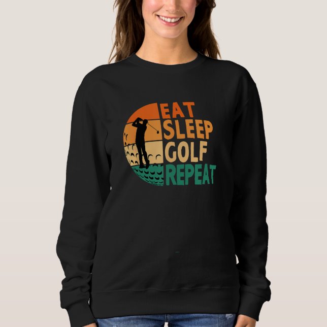 Moletom Comer Dormir Golfe Repetir Golfe Golfista Divertid (Frente)