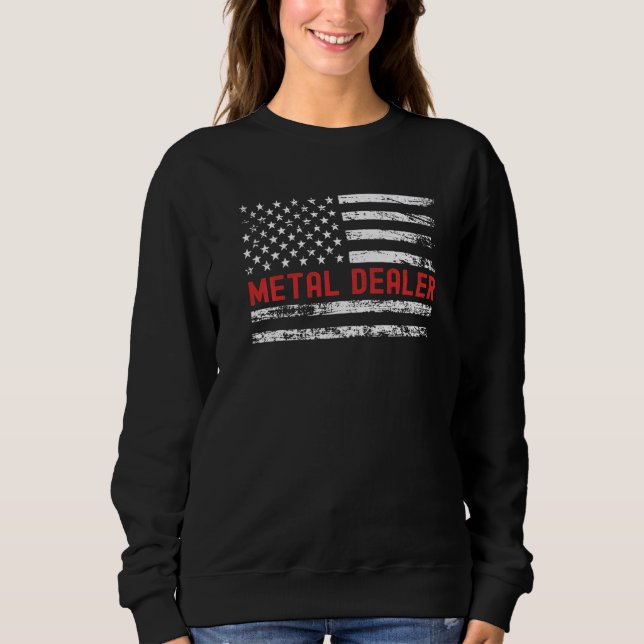 Moletom Comerciante de Metal Bandeira EUA Profissão Título (Frente)