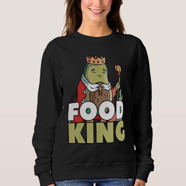 Moletom Comida Avocado King Saudável Comendo Vegan (Frente)
