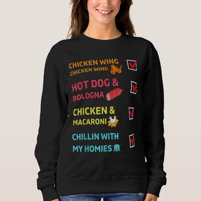 Moletom Comida Chicken Wing Chicken Wing E Bologna Chillin (Frente)