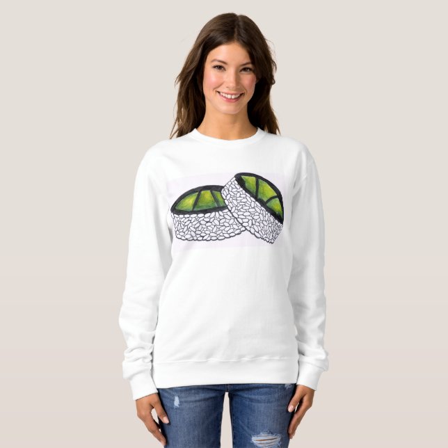 Moletom Comida japonesa Sushi Avocado Roll Sweatshirt (Frente Completa)