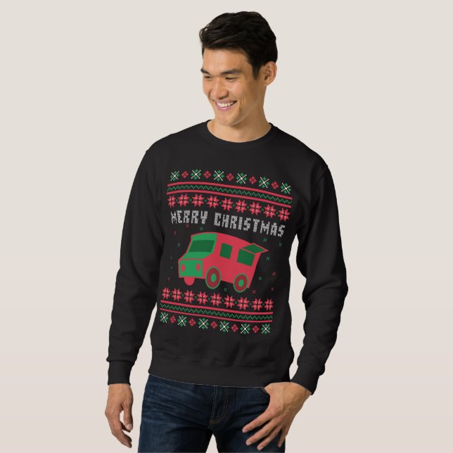 Moletom Comida Truck Ugly Christmas Sweater (Frente Completa)