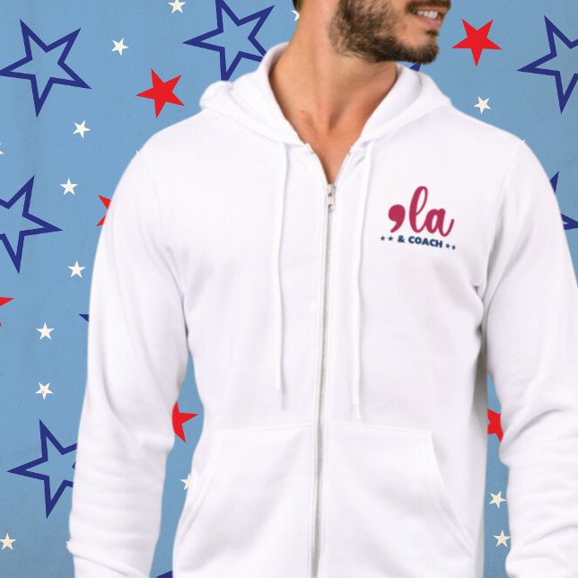 Moletom Comma la & Coach-Kamala Harris Tim Walz Cheio Zip (Criador carregado)