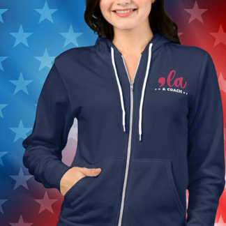 Moletom Comma la & Coach-Kamala Harris Tim Walz Cheio Zip