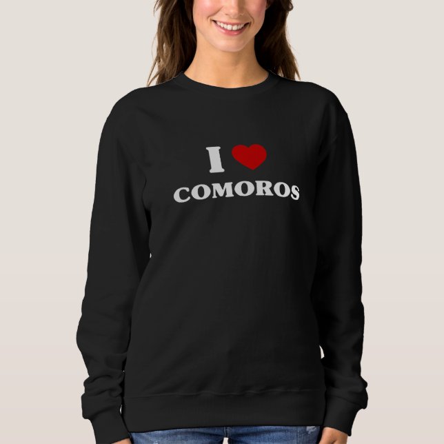 Moletom Comoros I Heart Comoros Souvenir I Love Comoros  (Frente)