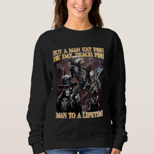 Moletom Comprar Um Homem Comeu Peixe No Dia Ensinando Home