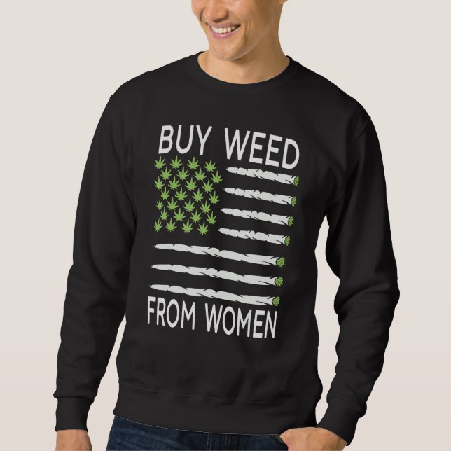 Moletom Comprar Weed Da Bandeira Americana Da Mulher (Frente)