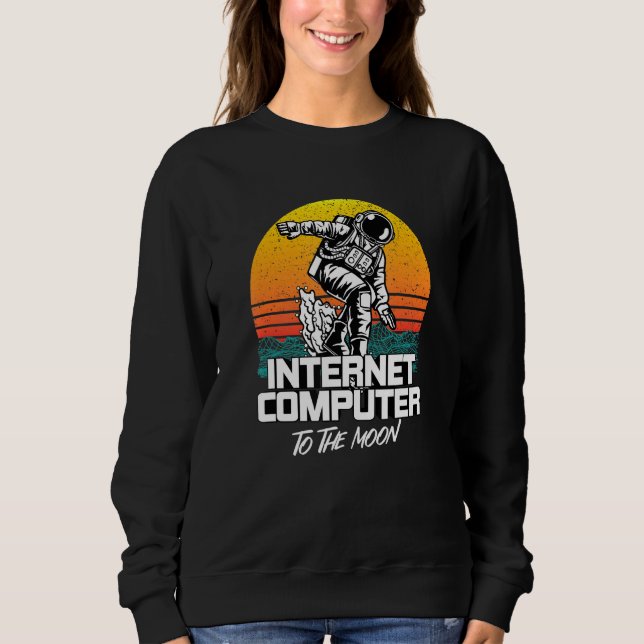 Moletom Computador De Internet Para A Lua Icp Crypto Hodle (Frente)