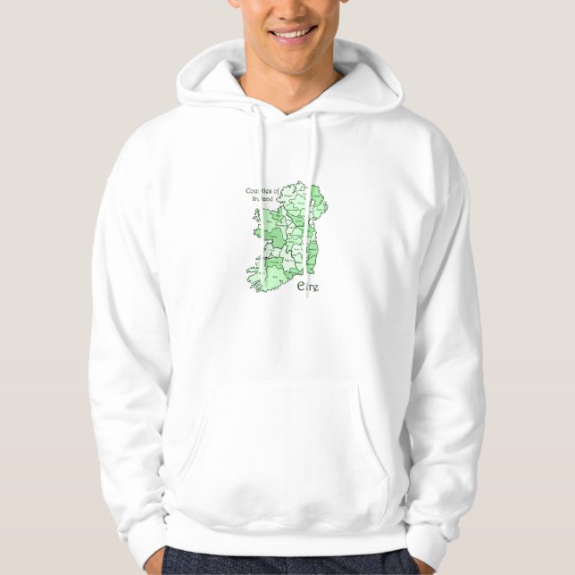 Moletom Condados de t-shirt do mapa de Ireland (Frente)
