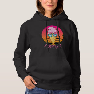 Moletom Cone de Sorvete de Verão Sunset com Óculos de Sol 