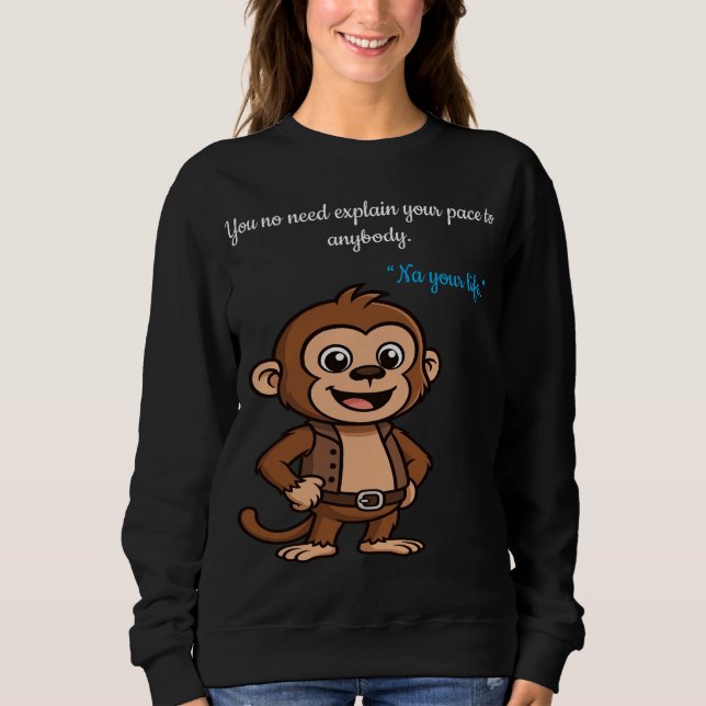 Moletom Confident Monkey – Minimal Calm Lifestyle  T-Shirt (Frente)