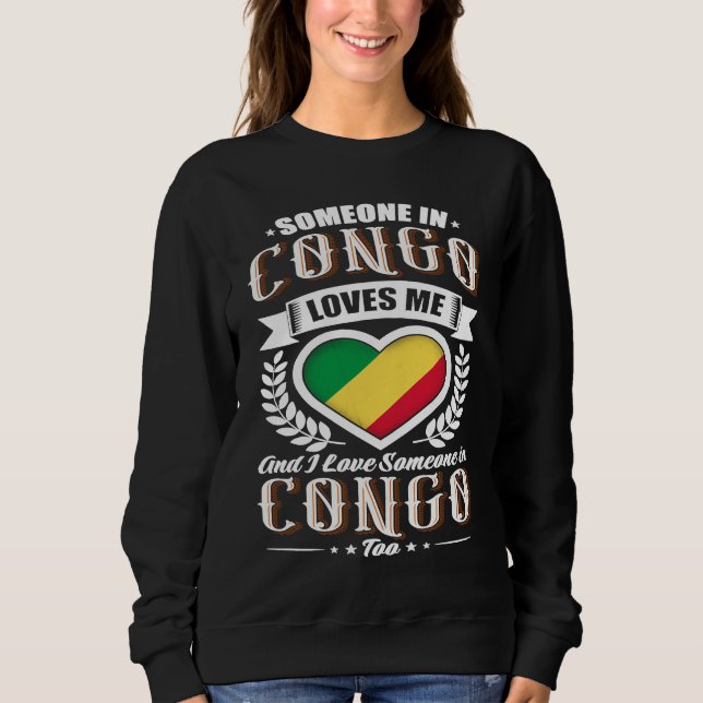 Moletom Congo Coração Bandeira Alguém no Congo Me Ama (Frente)