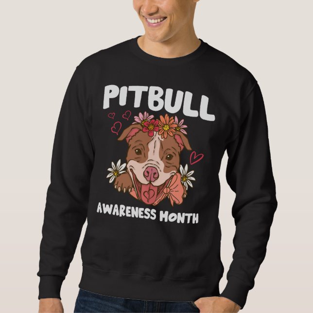 Moletom Conhecimento Pitbull Mês Pitbull Amor Cachorro (Frente)