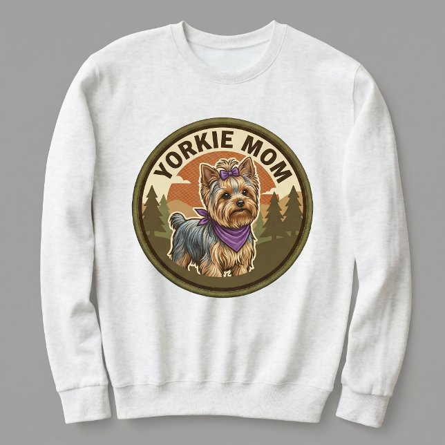 Moletom Conjunto Crewneck Mãe de Yorkie Presente para Mãe  (Criador carregado)