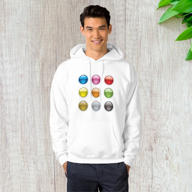 Moletom Conjunto de Botões Coloridos Mens Hoodie (Criador carregado)