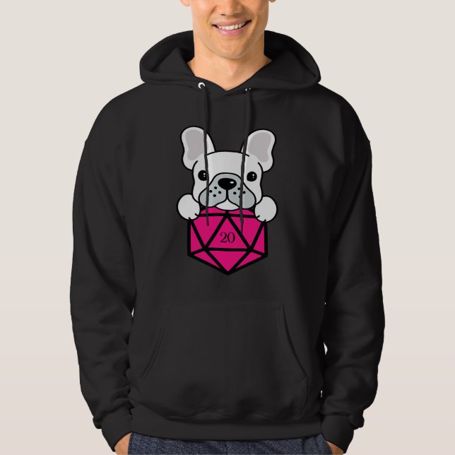 Moletom Conjunto de Dados D20 Poliédricos Rosa de Cachorro (Frente)