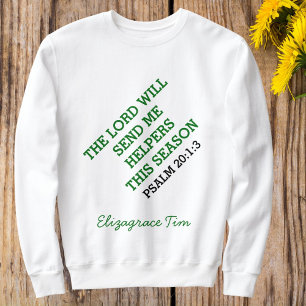 Moletom Conjunto de igreja cristã verde e branca de invern
