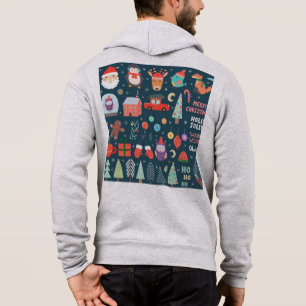 Moletom conjunto de vetores elementos de natal fofos santa