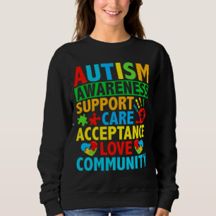 Moletom Consciência do Autismo de Aceitação do Amor