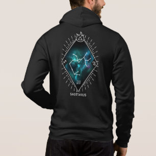 Moletom Constelação Sagittarial Símbolo Zip Hoodie