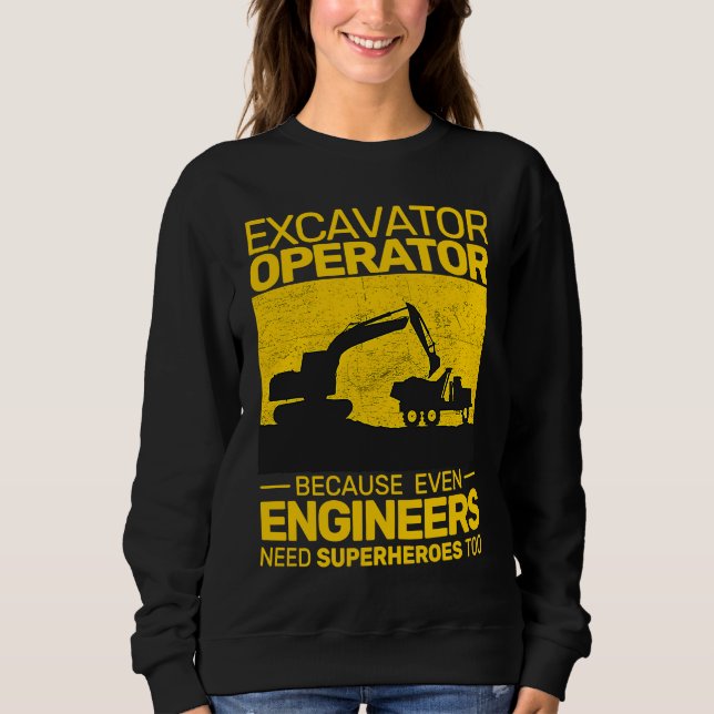 Moletom construction equipment men kids heavy equipment op (Frente)
