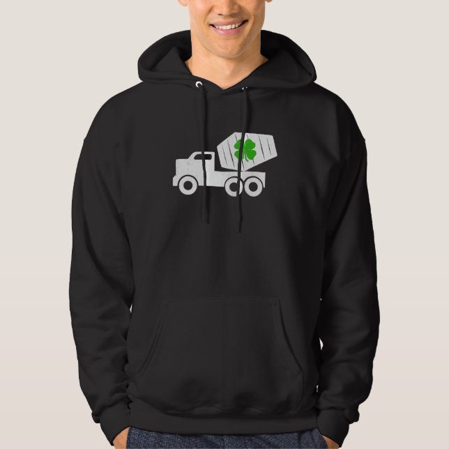 Moletom Construction Truck St Patrick s Day Shamrock Kids (Frente)