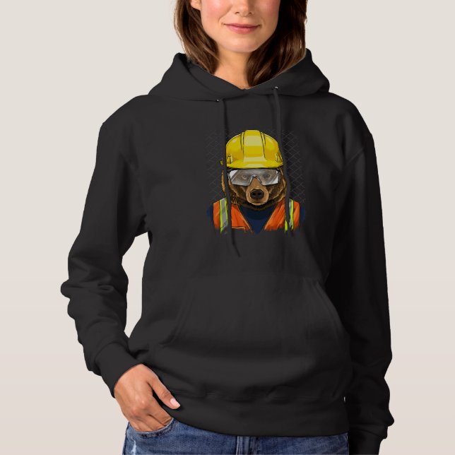 Moletom Construction Worker Brown Grizzly Bear Laborer Bea (Frente)