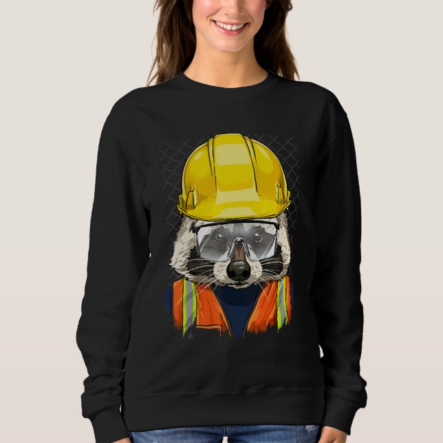 Moletom Construction Worker Raccoon Laborer Animal Raccoon (Frente)