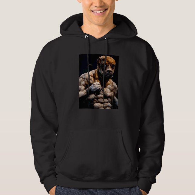 Moletom Construtor de Corpo de Cachorro Boxer (Frente)