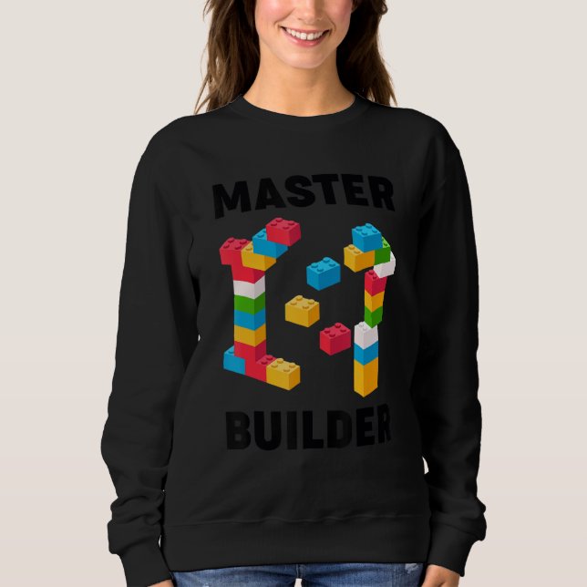 Moletom Construtor Mestre Cool Blocos de Construção  Homen (Frente)