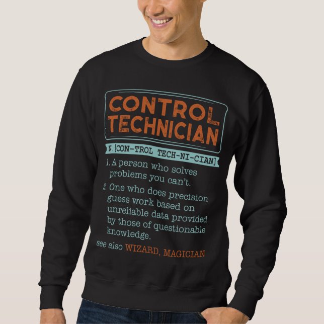 Moletom Control Technician Dictionary Noun Wizard Magician (Frente)