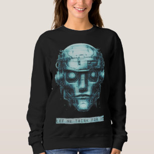 Moletom Controle da mente Cyberpunk Robot Blue Grunge