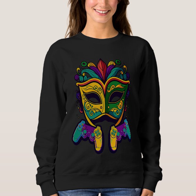 Moletom Controller Mask Mardi Gras Video Game (Frente)