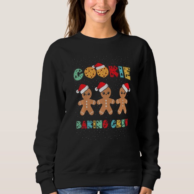 Moletom Cookie Baking Crew Gingerbread Men With Xmas Hats  (Frente)