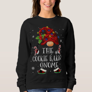 Moletom Cookie Baking Gnome Buffalo Xadrez Árvore de Natal