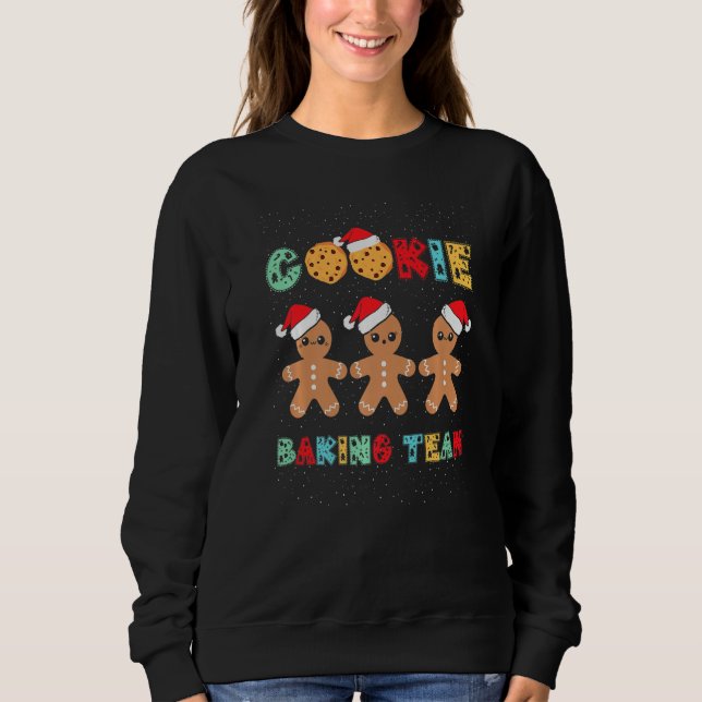 Moletom Cookie Baking Team Gingerbread Men With Xmas Hats  (Frente)
