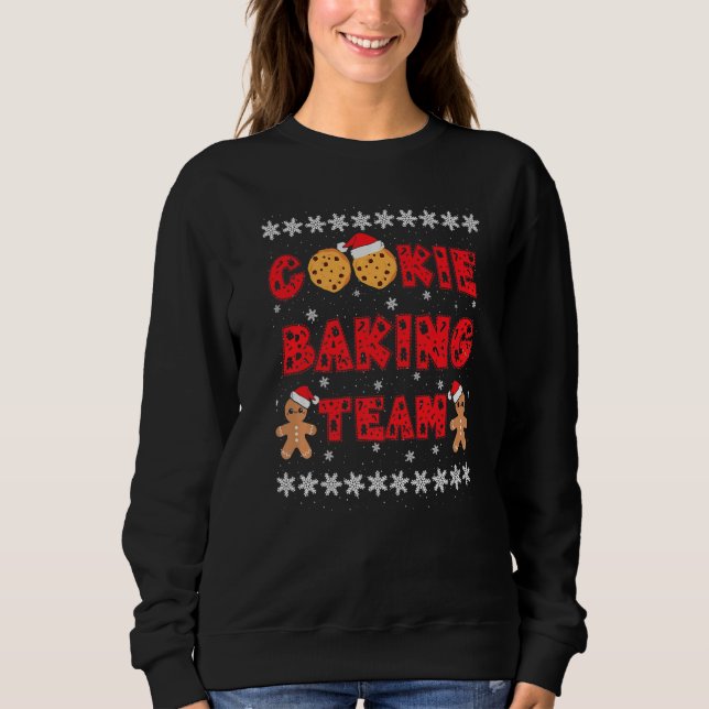 Moletom Cookie Baking Team Gingerbread Men With Xmas Hats  (Frente)