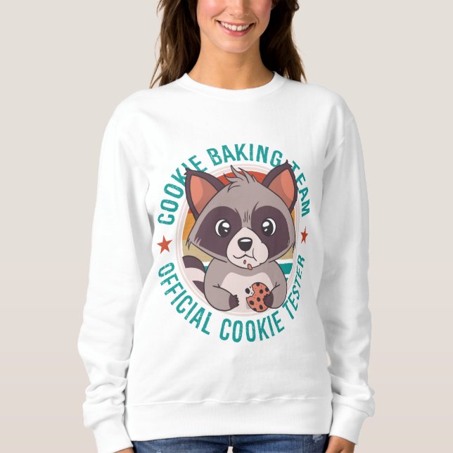 Moletom Cookie Baking Team Oficial Cookie Tester Raccoon (Frente)