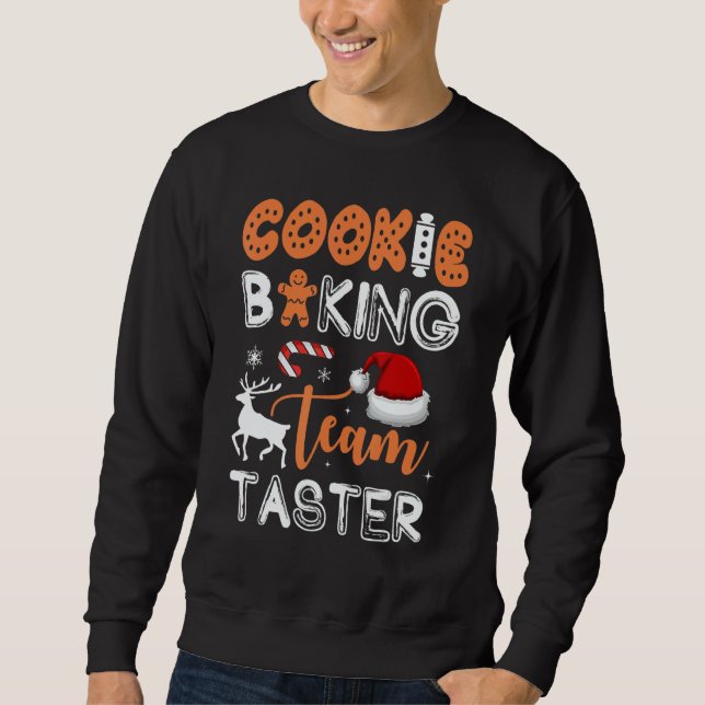 Moletom Cookie Baking Team Taster  Matching Family Christm (Frente)