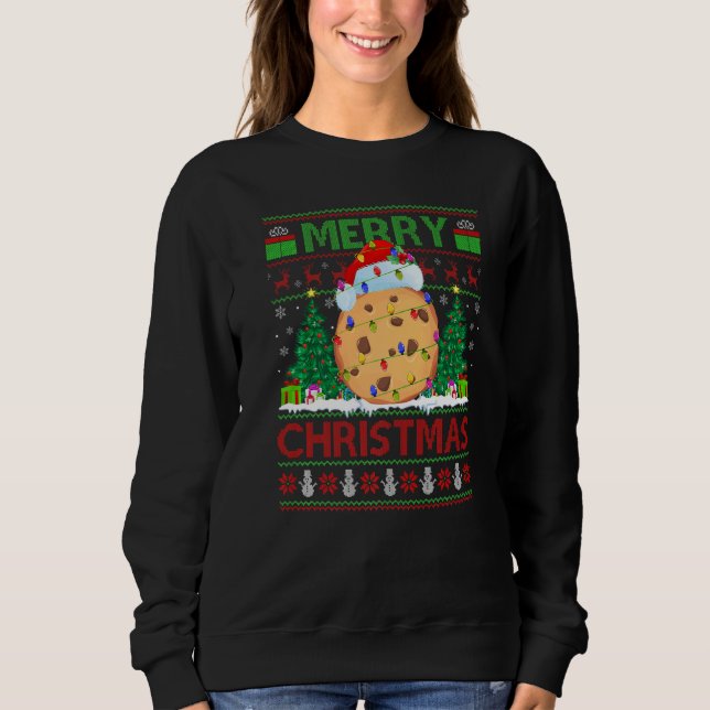Moletom Cookie Biscuit  Xmas Tree Ugly Santa Cookie Christ (Frente)
