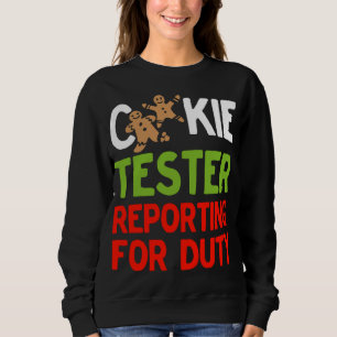 Moletom Cookie Tester reportando para o Duty Cute Christma