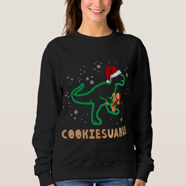 Moletom Cookiesaurus Natal Dinossauro Rex Sugar Cookie (Frente)
