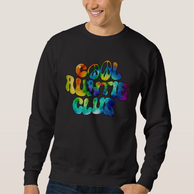 Moletom Cool Auntie Club Retro Tie Dye Groovy (Frente)