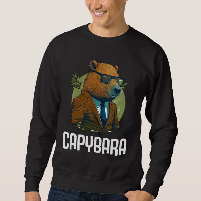 Moletom Cool Capybara Sunglasses Water Pig South America C (Frente)