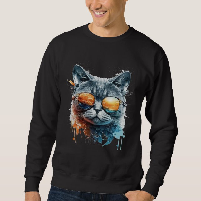 Moletom Cool Cat with Sunglasses (Frente)