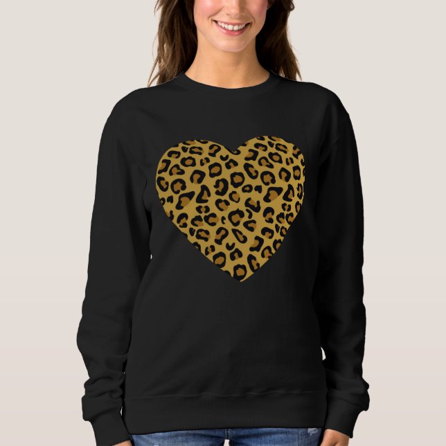 Moletom Cool Cheetah Leopard Print Heart (Frente)