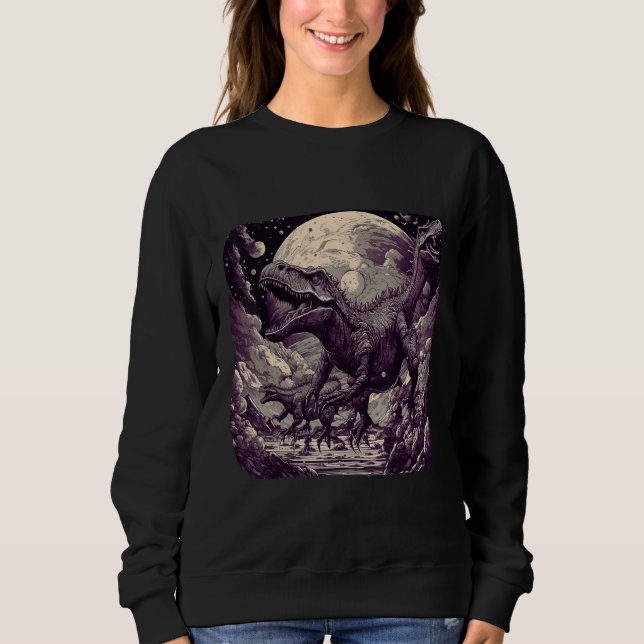 Moletom Cool Dinosaurs Space Graphic Fantasy Art (Frente)