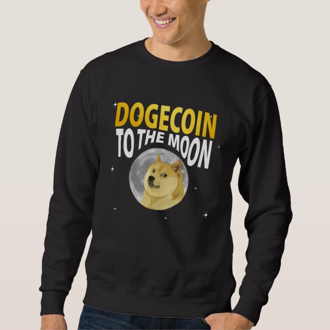 Moletom Cool Dogecoin to the Moon Tee, Doge Coin Crypto Cu (Frente)