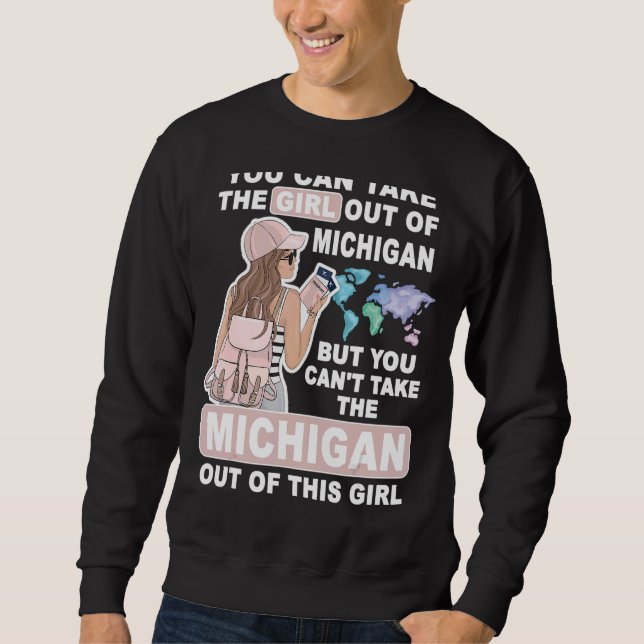 Moletom Cool Girl from Michigan  Proud Michigan Girl (Frente)